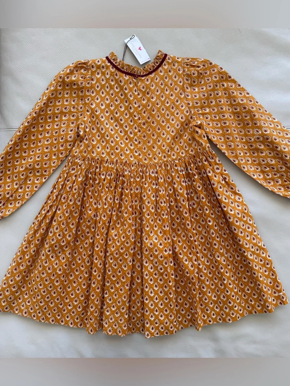 NWT Pink Chicken Inca Tear Drop Mustard Charlie Dress w/ Sparkly Thread Size 6
